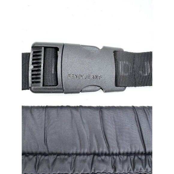 Fendi Jeans Belt Bumbag Logo Black Nylon Bag - Picture 4 of 13